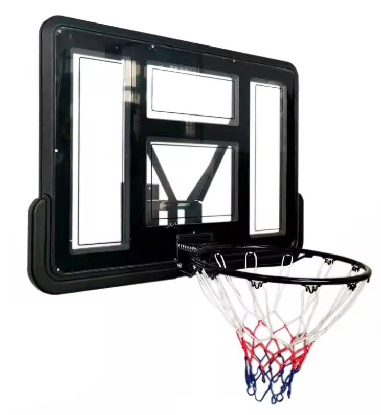 לוח כדורסל שקוף מקצועי 110/75 סמ עם הרחקה מהקיר DUNK PRO M007