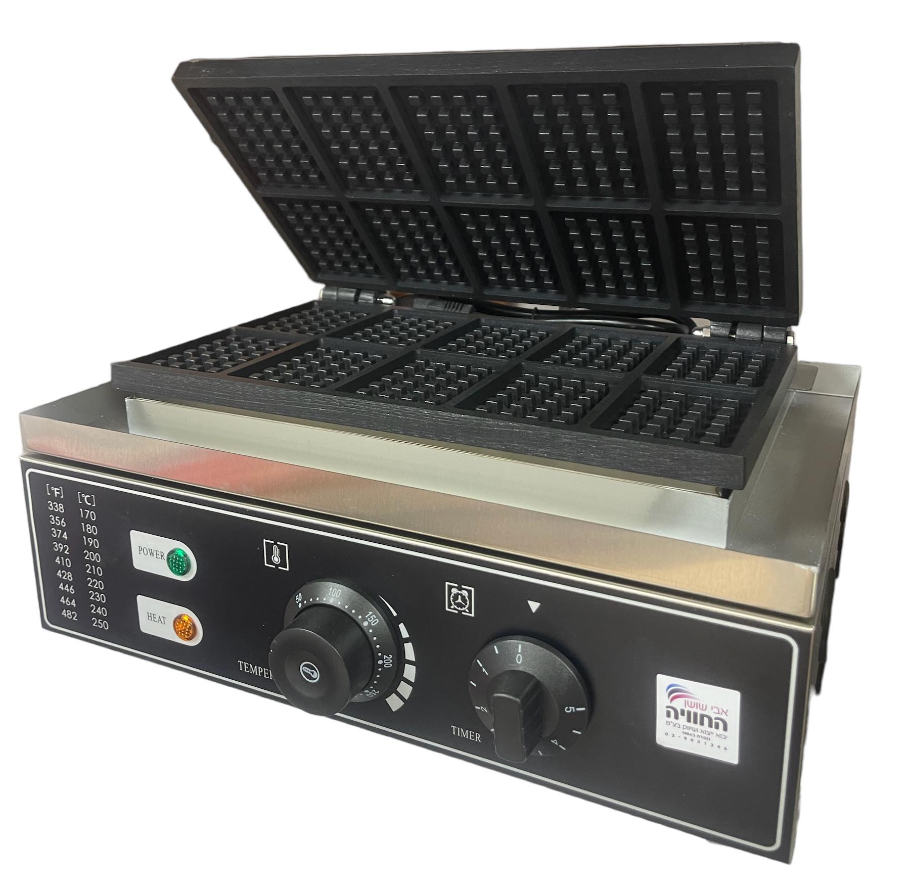 מכונת וופל בלגי תעשייתית גדולה למסעדות HWB-10 – מלבנים