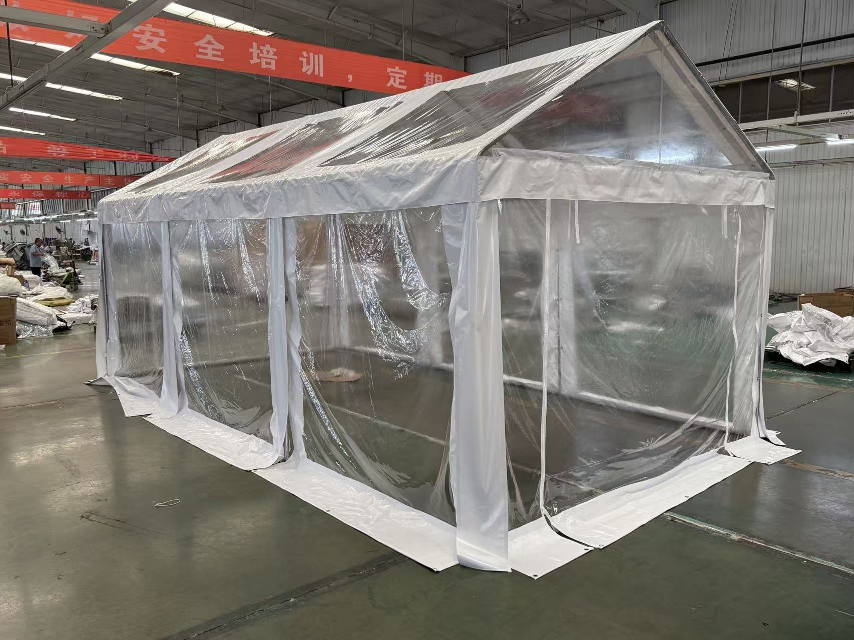 אוהל שקוף לאירועים 5×10 מ"ר — מוטות פלדה דגם HV-17001