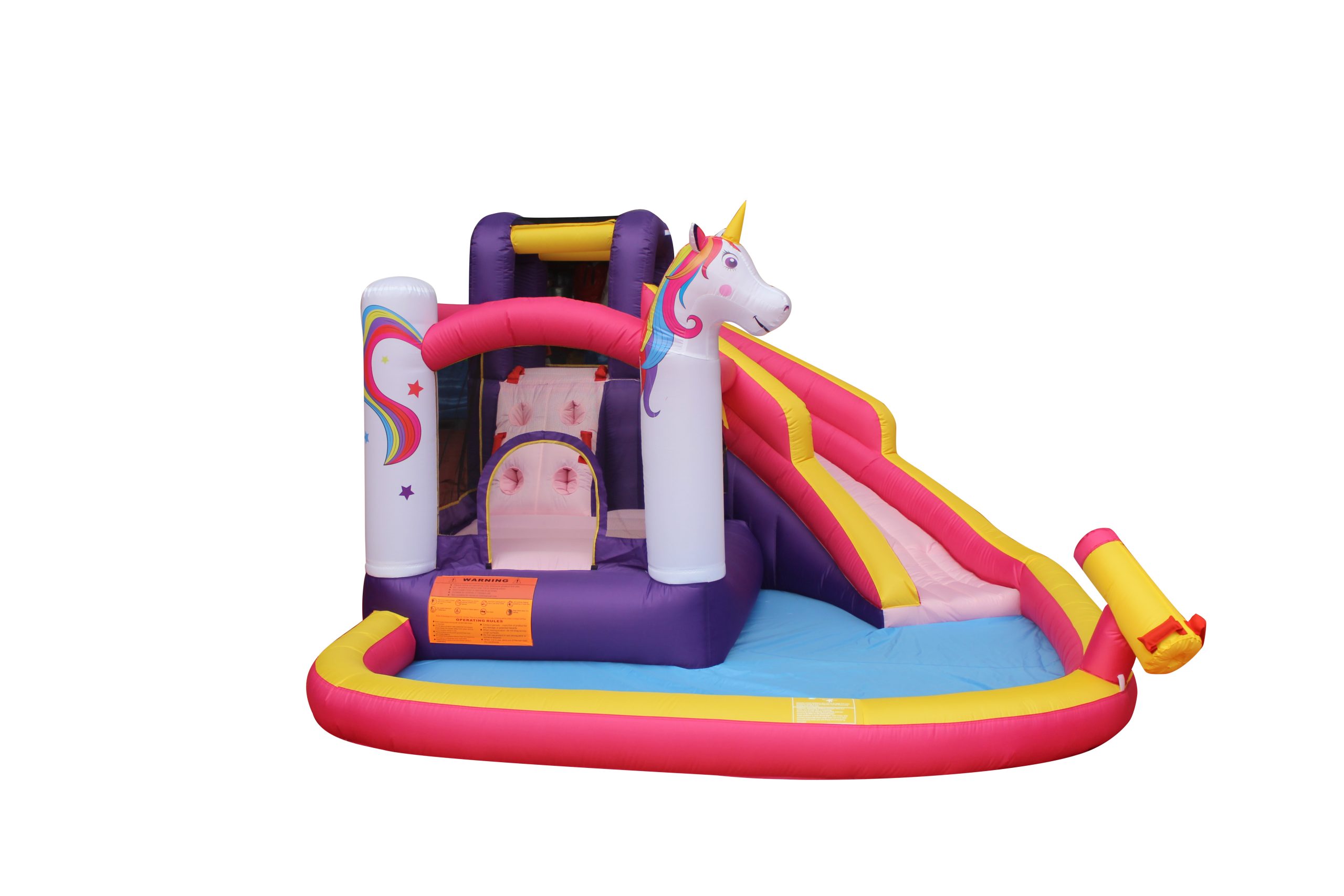 מתנפח מים QW090JUMPY מגלשת מים כפולה + בריכה + רובה מים מובנה