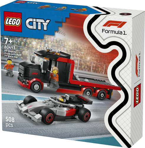 לגו סיטי - משאית עם מכונית מירוץ Audi F1 בתצוגת F1 (60493)