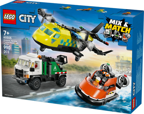 לגו סיטי - רמיקס של מטוס, משאית שירות ורחפת 60505