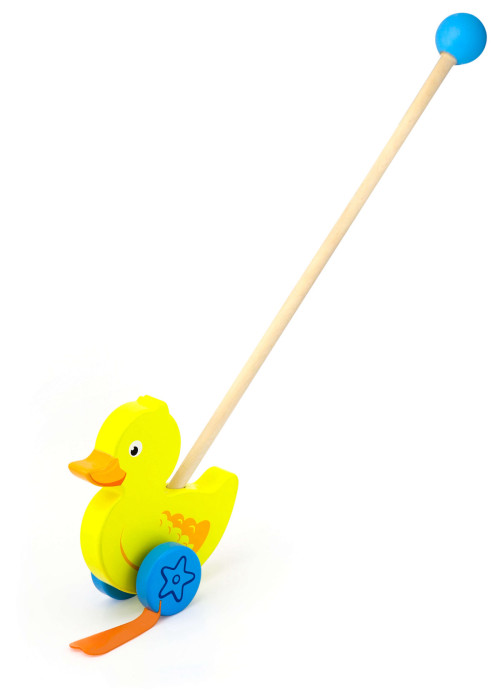 ברווז מתגלגל מעץ עם מקל (ויגה)